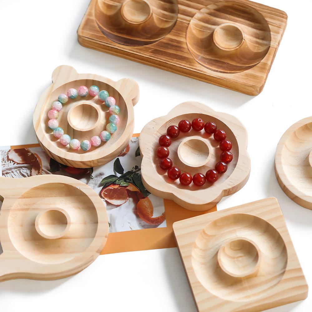 Solid Wood Necklace & Bracelet Display Tray - DIY Design, Beading, Handmade Template Holder
