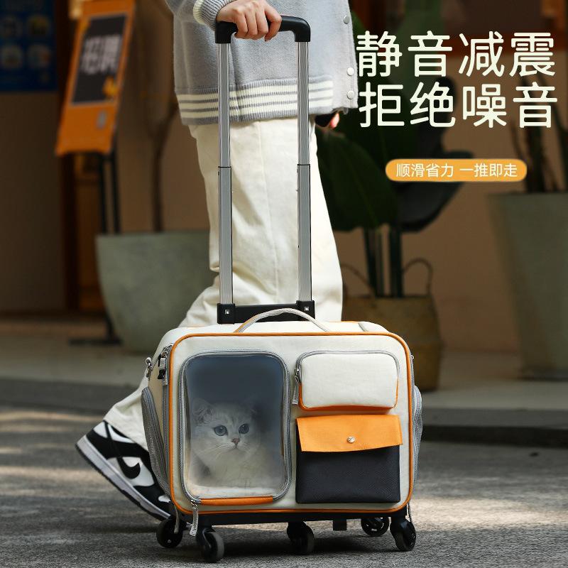 Borsa da Viaggio Portatile per Animali Domestici per Gatti e Cani Piccoli con Manico a Trolley Design Anti-Stress Elevata Estetica Zaino per Gatti per