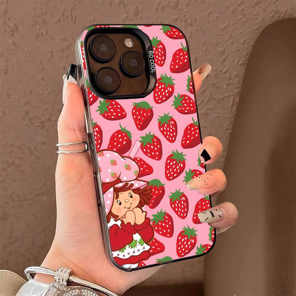 Strawberry Sh-SHortcakeS phone case for iPhone 17 17Air 16 15 14 13 12 11 Pro Max Plus Colorful Silver