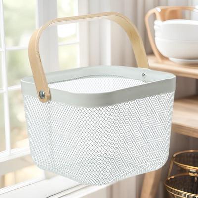 Multi-Purpose Metal Draining Basket for Vegetables, Fruits, and Laundry Storage