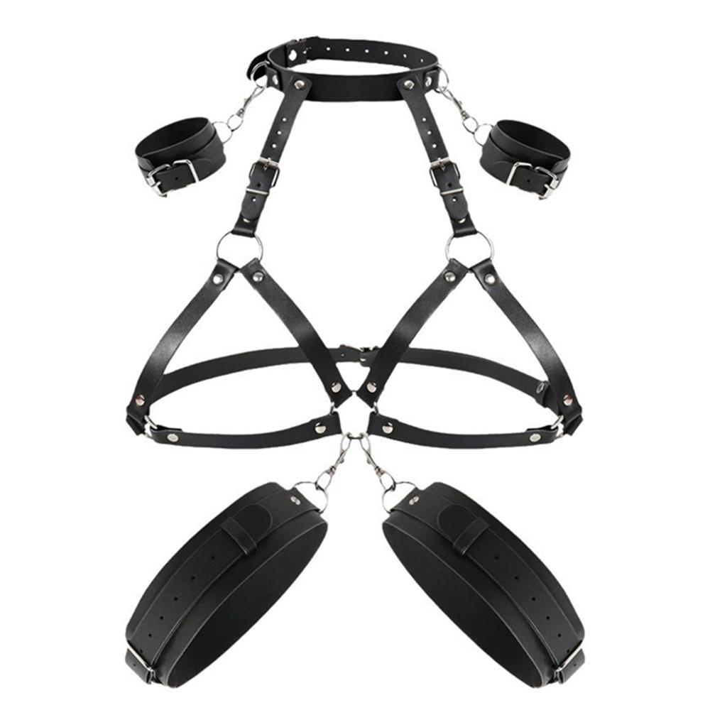 Sex Restraints Strap SM Bondage Gear Toy Leather BDSM Body Chest Harness Handcuffs Leg Cuffs Adults Accessories