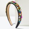 Full Marquise Rhinestone Padded Headband Palace Style Colorful Crystal Tiara Luxury High Top Sponge Hairband Bridal Gift