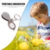 10-1PCS Portable Mini 15X Magnifier Metallic Silver Foldable Exquisite  Keychain Glass Loupe Pocket Tool Gift Supplies