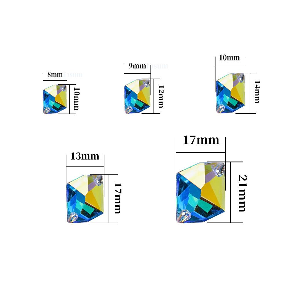 Special-Shaped Glass Hand-Sewn Drill, High-Flash White Ab Flat-Bottomed Glass Hand-Sewn Drill Diy Rhinestone Clothing Shoe Bag With Drill