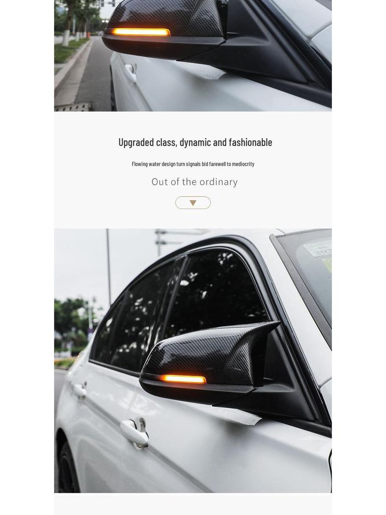 Blue Sequential Turn Signal for BMW 1-5 Series, X1, X3, X5, X6 - Modified One-Wipe Rearview Mirror