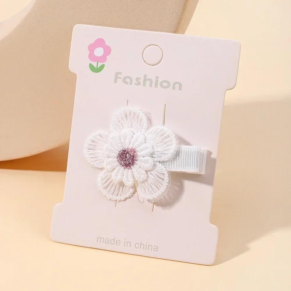 1/2/5 set Ins Daisy Flower Hair Clips Baby Girl Hairpins for Kids Lace White Barette Princess Hooks Infant Accessories Korean