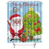 TU Christmas Shower Curtain Santa Claus Festive Holiday Bathroom Decor Waterproof Fabric Xmas Pattern Home Decor Gift Idea