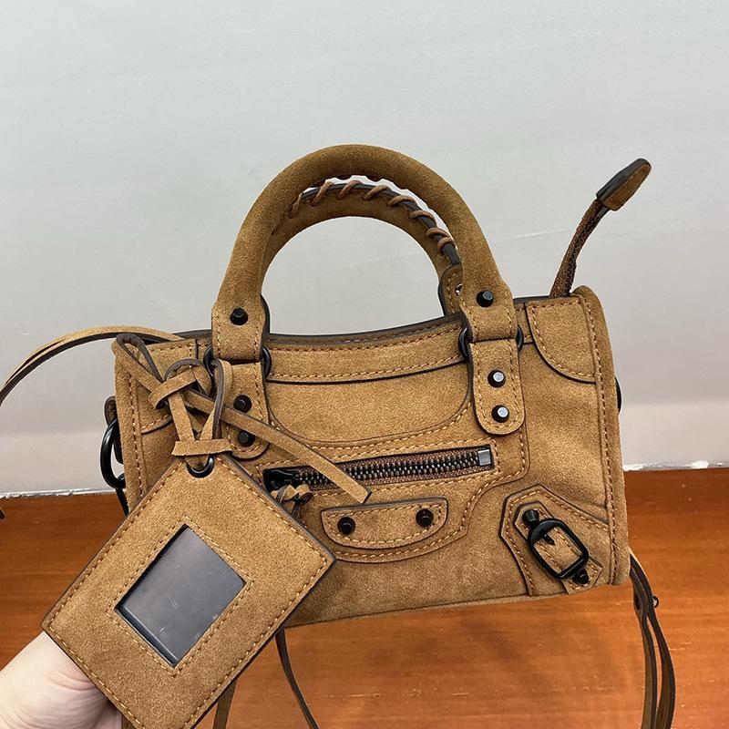 Premium Retro Mattes Leder Rindsleder Lokomotive Mini-Tragetasche Handtasche mit großem Fassungsvermögen Schulter-Umhängetasche