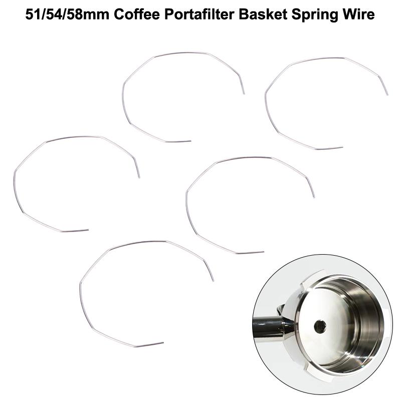 5 Pcs 51/54/58Mm Coffee Portafilter Basket Spring Clip Ring Wire For Breville Delonghi Expobar Rocket Coffee Machine