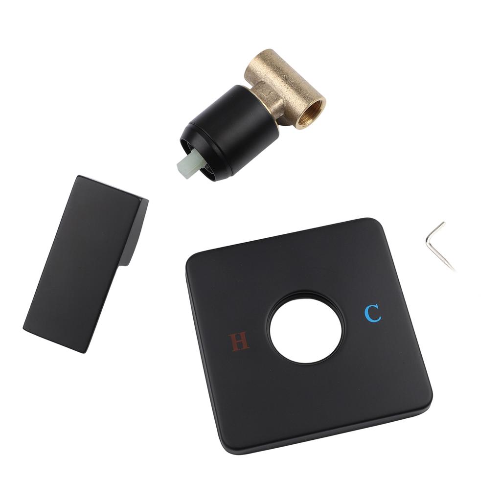 Modern Black Wall Mounted Hot and Cold Water Mixing Valve for Bathroom