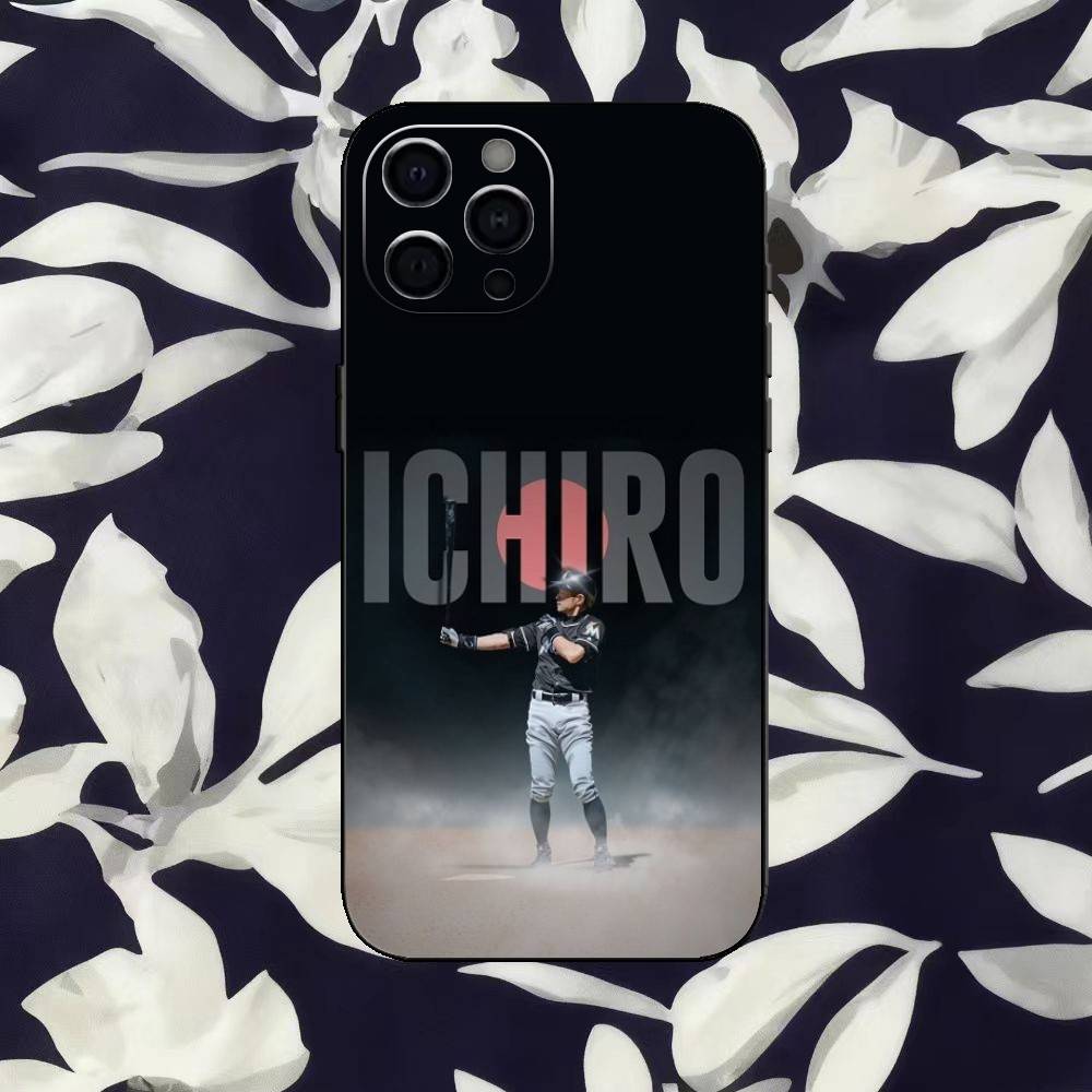 Baseball player I-Ichiro Suzuki Phone Case Silicone black Soft For IPhone 17,16,15,14,13,12,11,SE,Plus Pro Max