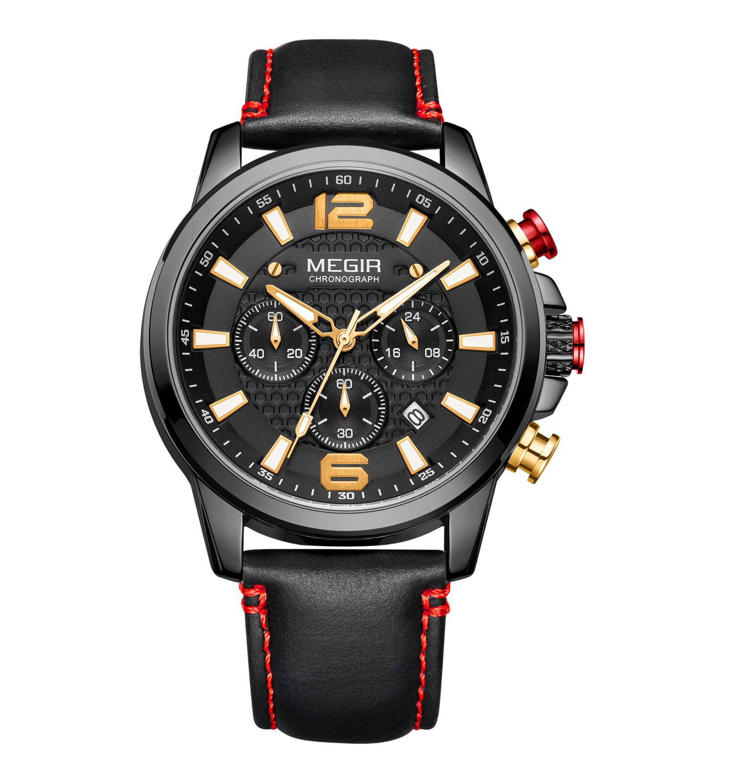 Men S Watch Multifunctional Chronograph Leather Sports Quartz 2156