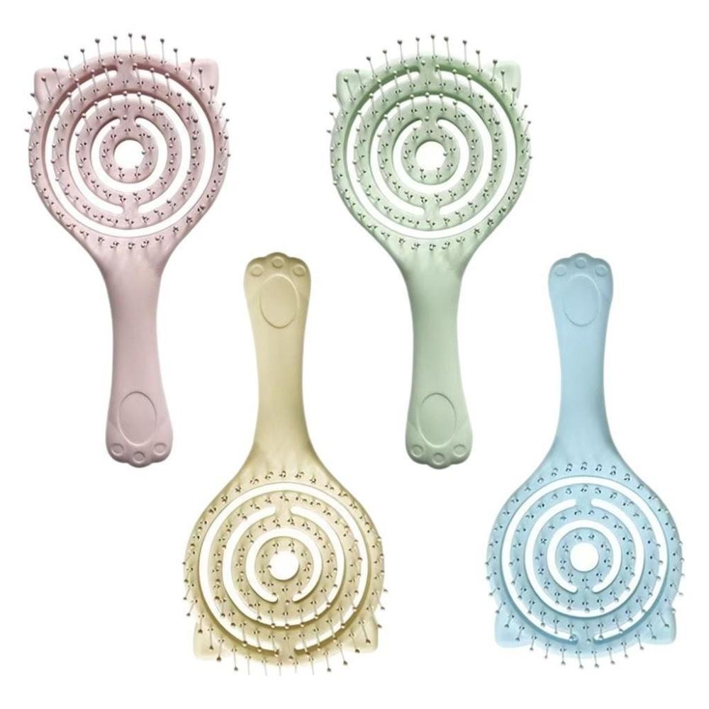 

Soft Teeth Cushion Comb Handheld Size Portable Design Hollow-Out Rib Comb Anti-Tangle Gentle Grooming Air Cushion Comb Daily Use рожевий