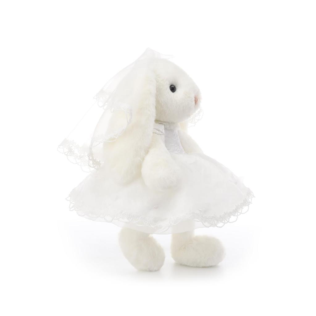 Jucărie de pluș Iepuraș Mireasă Caisă, Moale și Drăguță, Iepuraș Mireasă Pufoasă pentru Băieți și Fete, 22cm