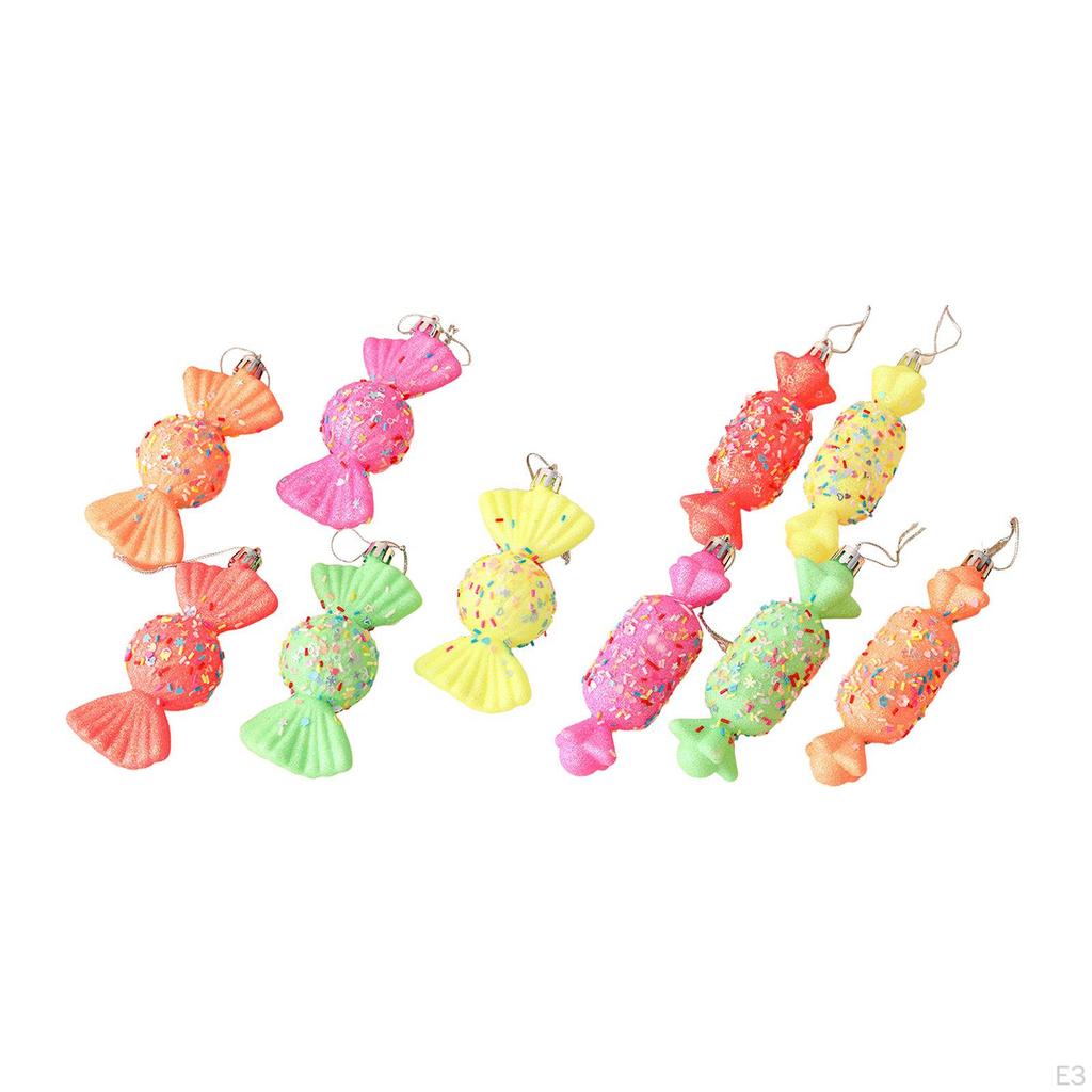 5 Pieces Christmas Tree Ornaments Decorative Xmas Baubles with Hanging Loop Charm Pendants for