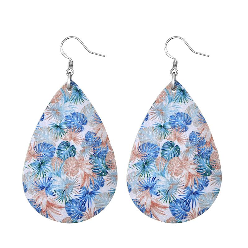 Summer Fashion Lightweight Faux Leather Earrings for Women Fruit Leaf Beach Teardrop Drop Dangle Earrings Jewelry Gift Wholesale