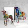 Creative Geometric Colorful Dog Ornaments Resin Crafts Animal Home Office Entrance Wine Cabinet Decoration