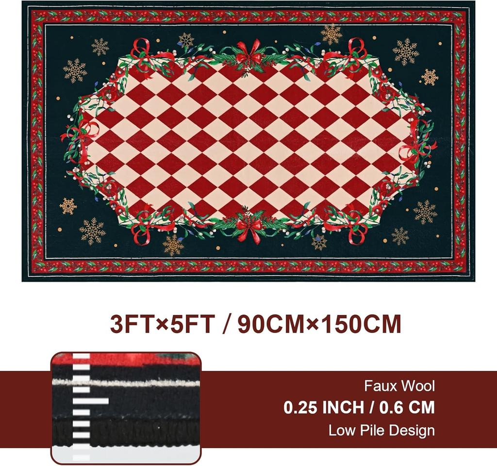 Bedroom Flannel Pattern Washable Carpet Fully Fitted Soft Winter Bedroom Non-slip Floor Mat Home Decoration