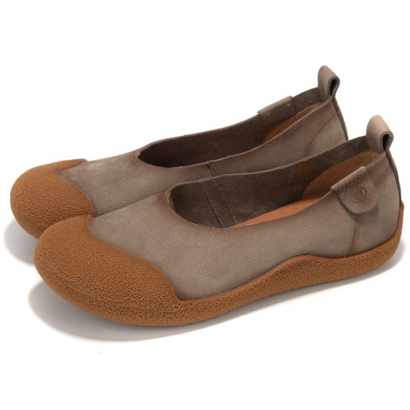 First Layer Cowhide Single Shoes Women's New Soft Sole Soft Surface One Pedal Lazy Shoes Genuine Leather Women's Shoes