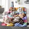 Cute Cats Print Flannel Blanket High Quality Warm Comfortable Cover for All Seasons Perfect for Gifts Home Decor