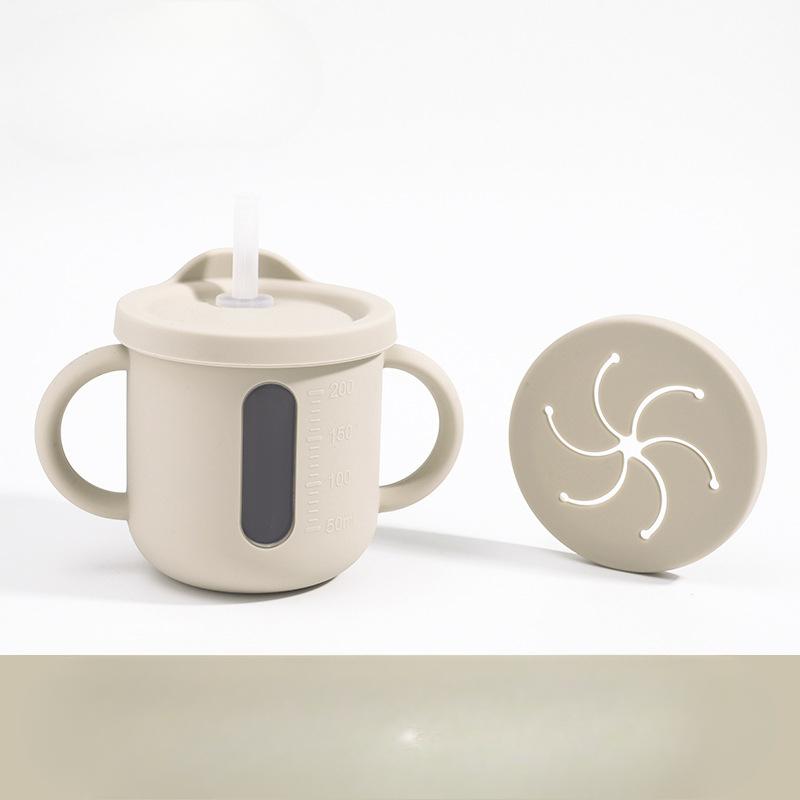 Children's Straw Drinking Cup Food-grade Silicone Baby Learning Drinking Cup Duckbill Cup