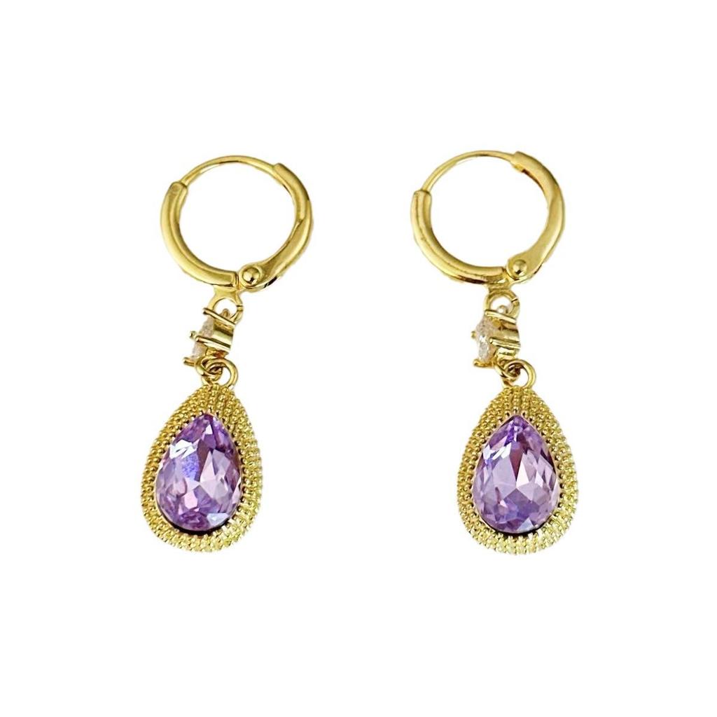 "2024 Trendiga Lila Kristall Vattendroppsörhängen": Chic, Unik och Elegant"