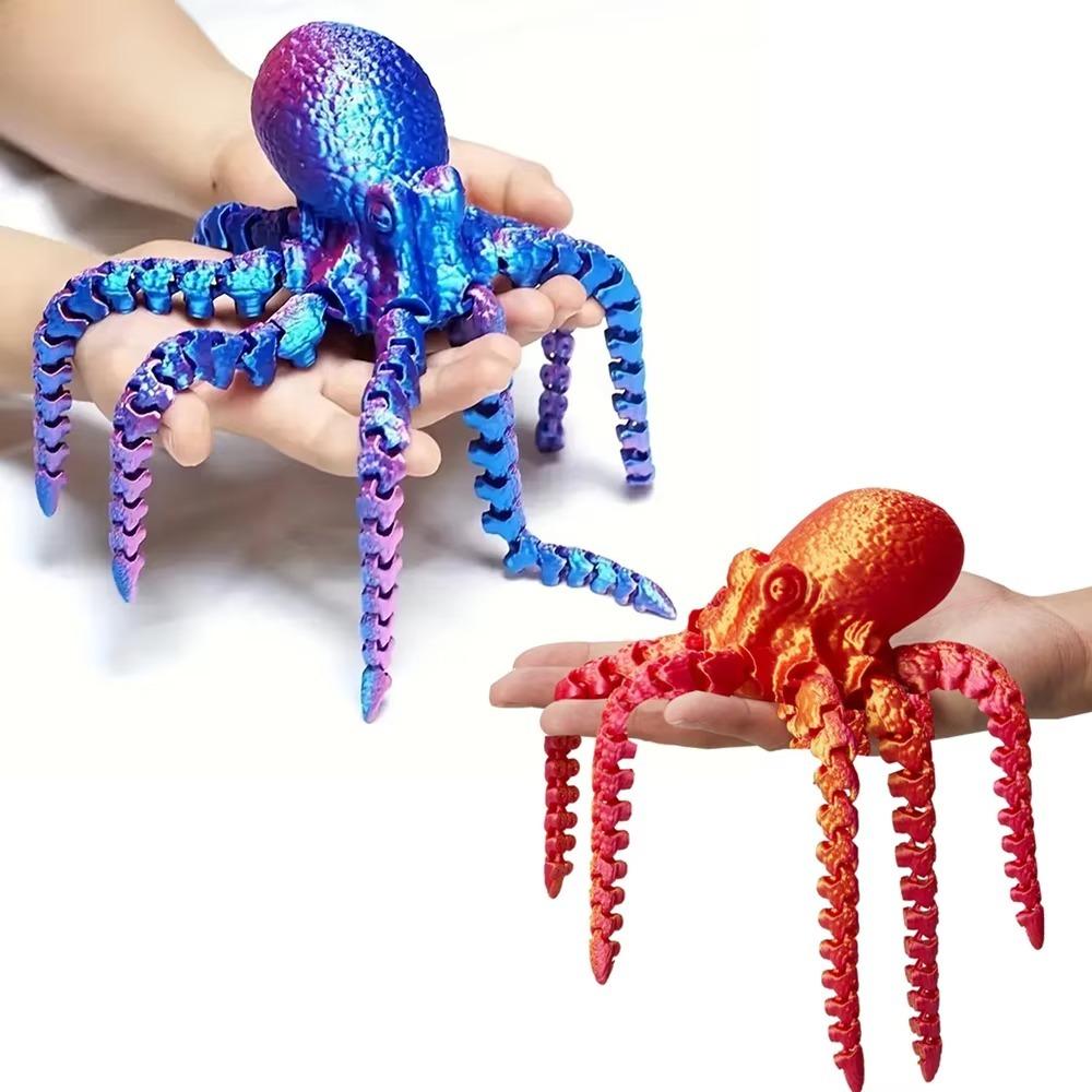 with Flexible Joints Octopus Figurine 3D Printed Animal Table Ornament New Squid Toy