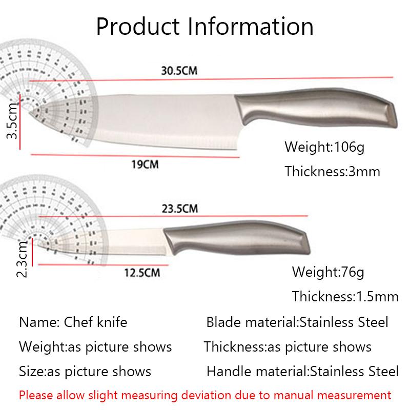 2pcs Stainless Steel Kitchen Knife Slicing Knife Fruit Paring Knife Multi-purpose Knife