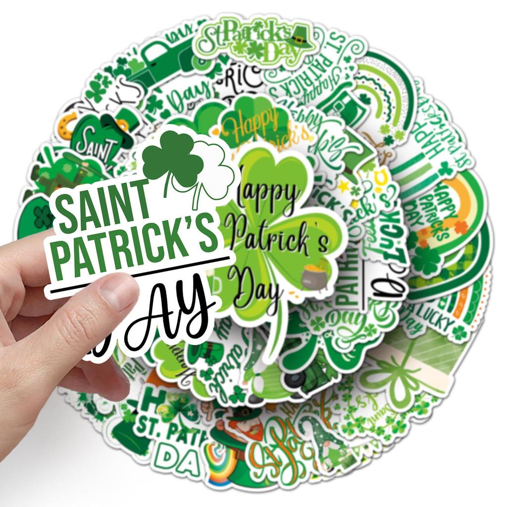 50 St. Patrick's Day Cartoon Graffiti Stickers for Personalized Decoration On Laptops and Luggage