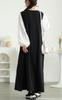 Gold Japan Plus Size Long Winter Size Black Women's Dress, Sleeves, V-Neck, Stretch, Pockets, Outfit, Fall/Winter, Spring/Summer, Maru-30091, 5L,