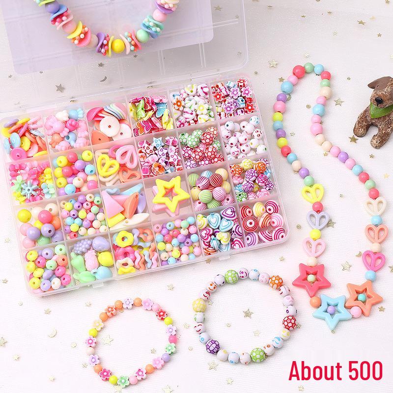 Acrylic Educational DIY Bracelet & Necklace Beading Kit for Girls