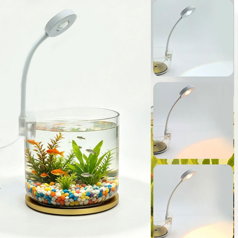 Infinitely Variable Dimming Aquarium Light 3-color Fish Tank Lamp LED Fish Tank Light  Nano Tank