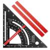 ZJ Aluminum Alloy 7" Triangle Woodworking Ruler - Inch/Metric 90° Right Angle Ruler