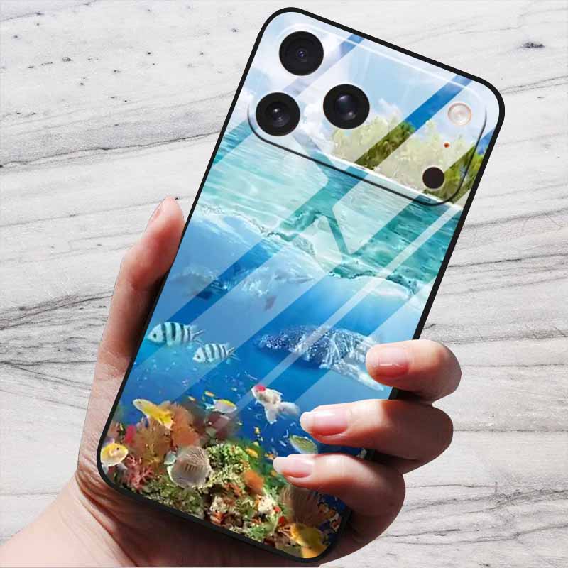 Cute Case For iPhone 17 Pro Plus Capa 17 Pro Max Bumper Luxury Tempered Glass Hard Back Cover iPhone17 Air Funda Animal Patterns