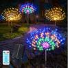 Remote-Control Solar Firework LED String Lights - Waterproof, Decorative Copper Wire Lights for Outdoor Use
