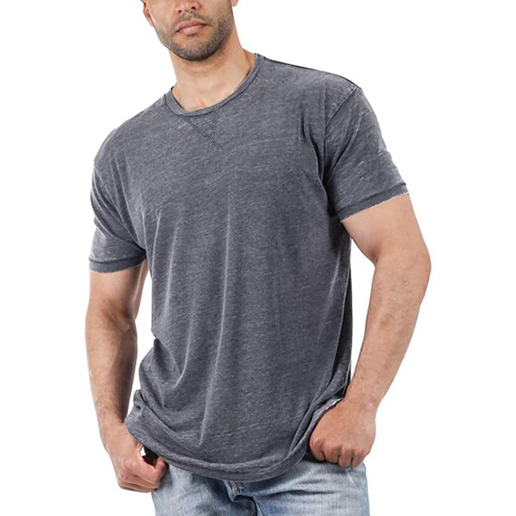 Men's Short Sleeve T-Shirts Casual Blouse Round Neck Tee Shirt Summer Soft Tops