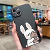 Cartoon Cute Bunny Bear Paired Couple Phone Case For IPhone 13 11 12 15 16 Pro Max Mini X XS XR 14 Plus Lovers Cover Funda Shell