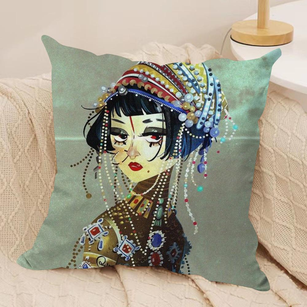Love D-Death Robots Cushion Cover Silky Short Plush Double-Sided Printed Pillow Case for Sofa All Seasons Home Decor Gift