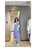 Women's French Purple Petite Camisole Dress – Summer Beach Vacation Long Dress
