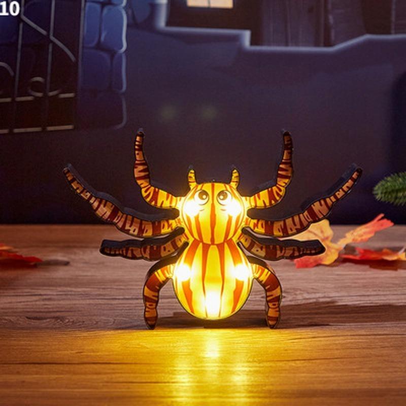Horror Halloween Pumpkin Decoration Ghost Bat Spider LED Night Light Holiday Bar Home Party Decoration Props Halloween Ornaments