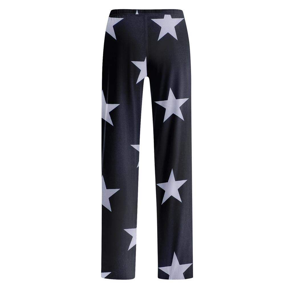 Womens Pajama Pants Sleepwear Casual Drawstring Elastic Waist Pants Comfy Straight Yoga Loose Trousers