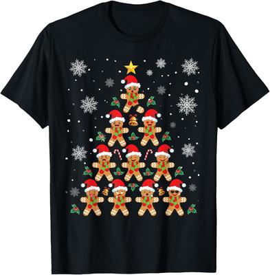 Lustiger Lebkuchen-Weihnachtsbaum Lebkuchen-Weihnachts-T-Shirt