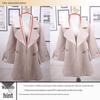 Unisex Plush Wool Trench Coat with Faux Fur Fox Collar Shawl - Green.