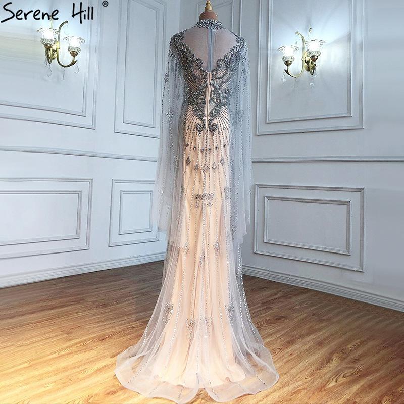 Golden luxury beads slim and thin queen aura annual meeting host elegant banquet evening dress dress LA11181
