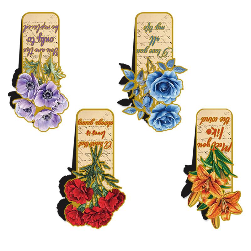 Shile Suit Magnetic Bookmark Cartoon Flowers Reading Book Page Label Folder Gift Hand Account Magnetic Bookmark