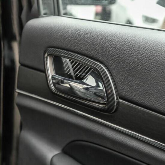 8x Inner Door Bowl Decor Cover Trim for Jeep Grand Cherokee 2011-20 Carbon Fiber