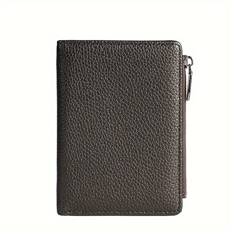 Женский минималистичный кошелек - Компактный двойной кошелек на молнии для карт и монет, короткий кошелек на кнопке, подходит для кошелька студента серый