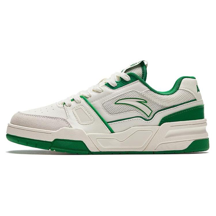 New Anta Life Collection Anti-Slip Wear-Resistant Low-Top Skateboard Shoes Women's White Green 122428081-2