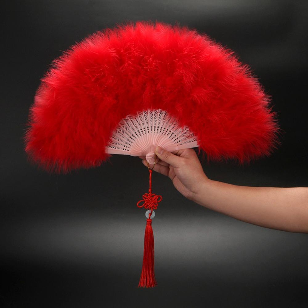 Nuovo Ventaglio Pieghevole in Piume Marabù Vintage Flapper Ventaglio a Mano Ventaglio Drag Queen per Festa Gatsby Anni '20