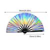 Bamboo Handle Laser Colors Hand Fan PVC Tai Chi Fan Reflective Dancing Fan  Disco